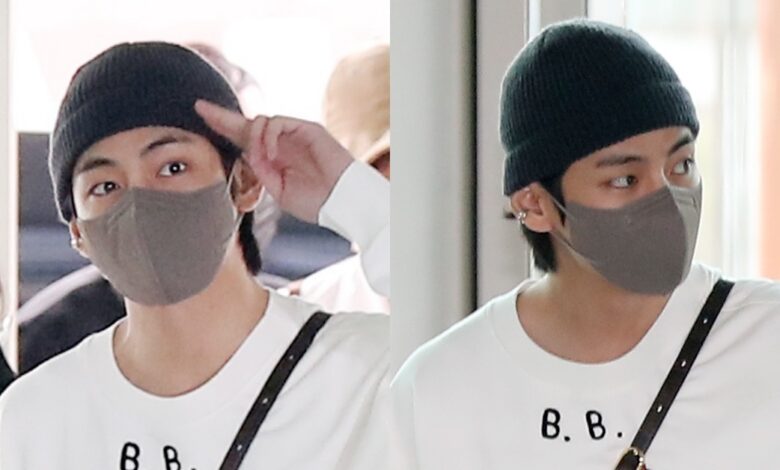 BTS V confidently strode to Incheon International Airport despite being involved in dating rumors and BLACKPINK Jennie