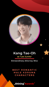 Kang Tae Oh Best Romantic Male KDrama Characters 2022 Shining Awards