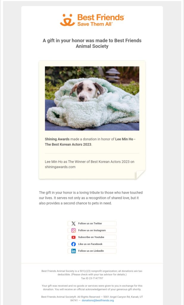 Tribute Letter Lee Min Ho The Best Korean Actors 2023