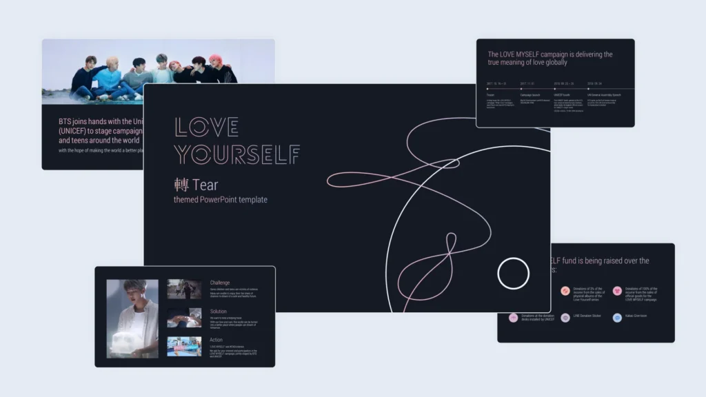 FREE Download All Kpop Theme Presentation Template Style 3 BTS Presentation Template