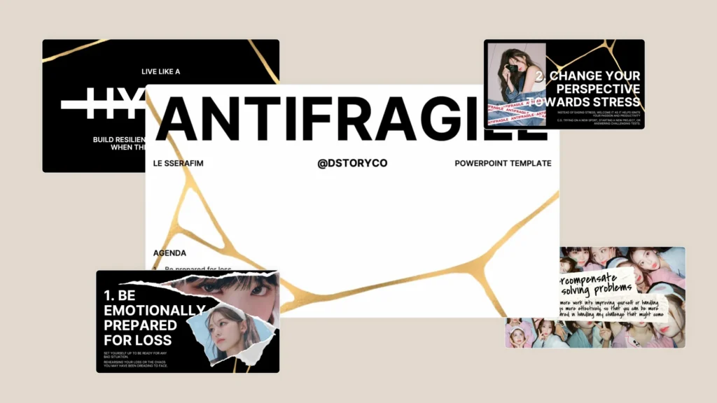 FREE Download All Kpop Theme Presentation Template Style 9 LE SSERAFIM Presentation Template