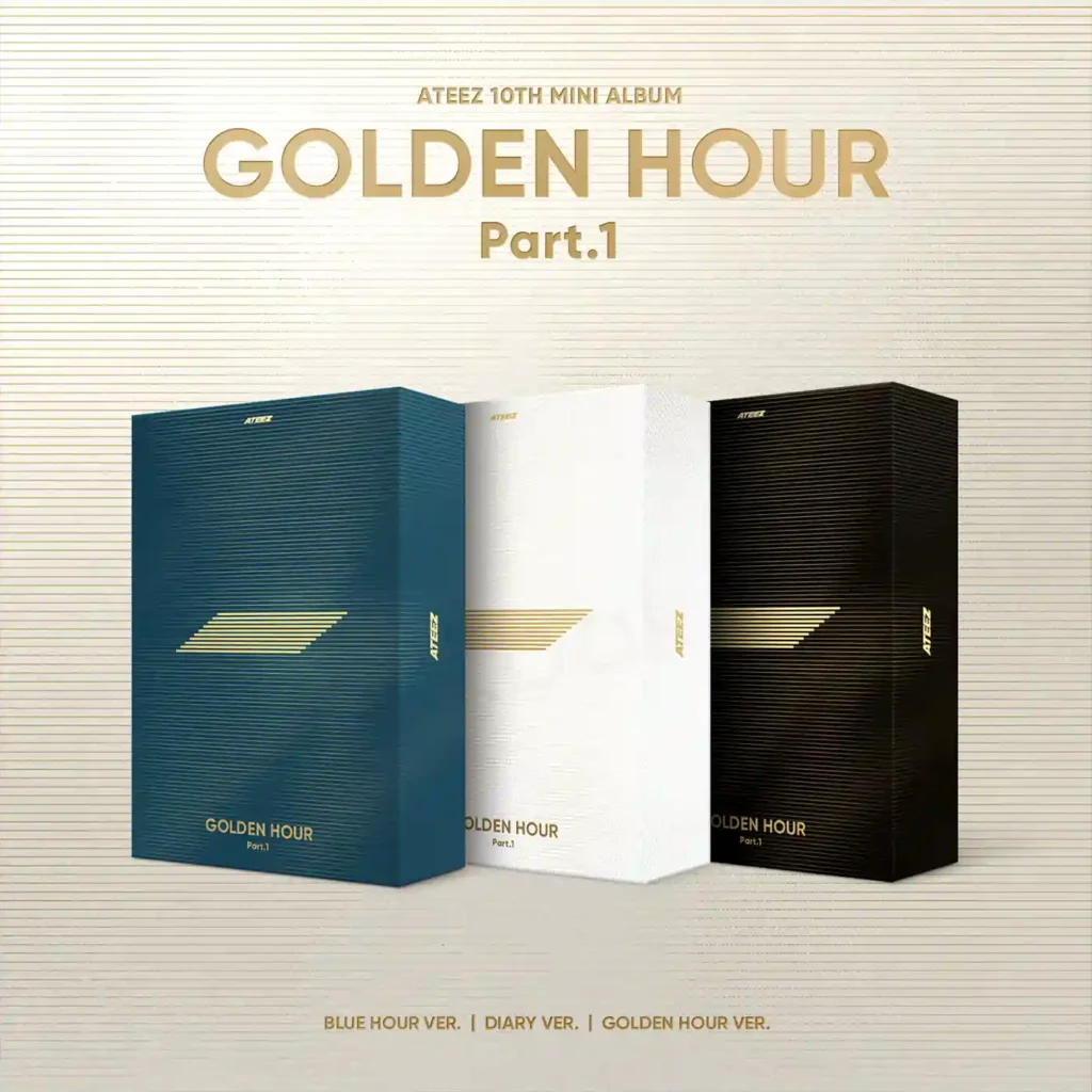 Top 5 Must Have Limited Edition Kpop Albums in 2024 6 ATEEZ Golden Hour Part.1 album cover