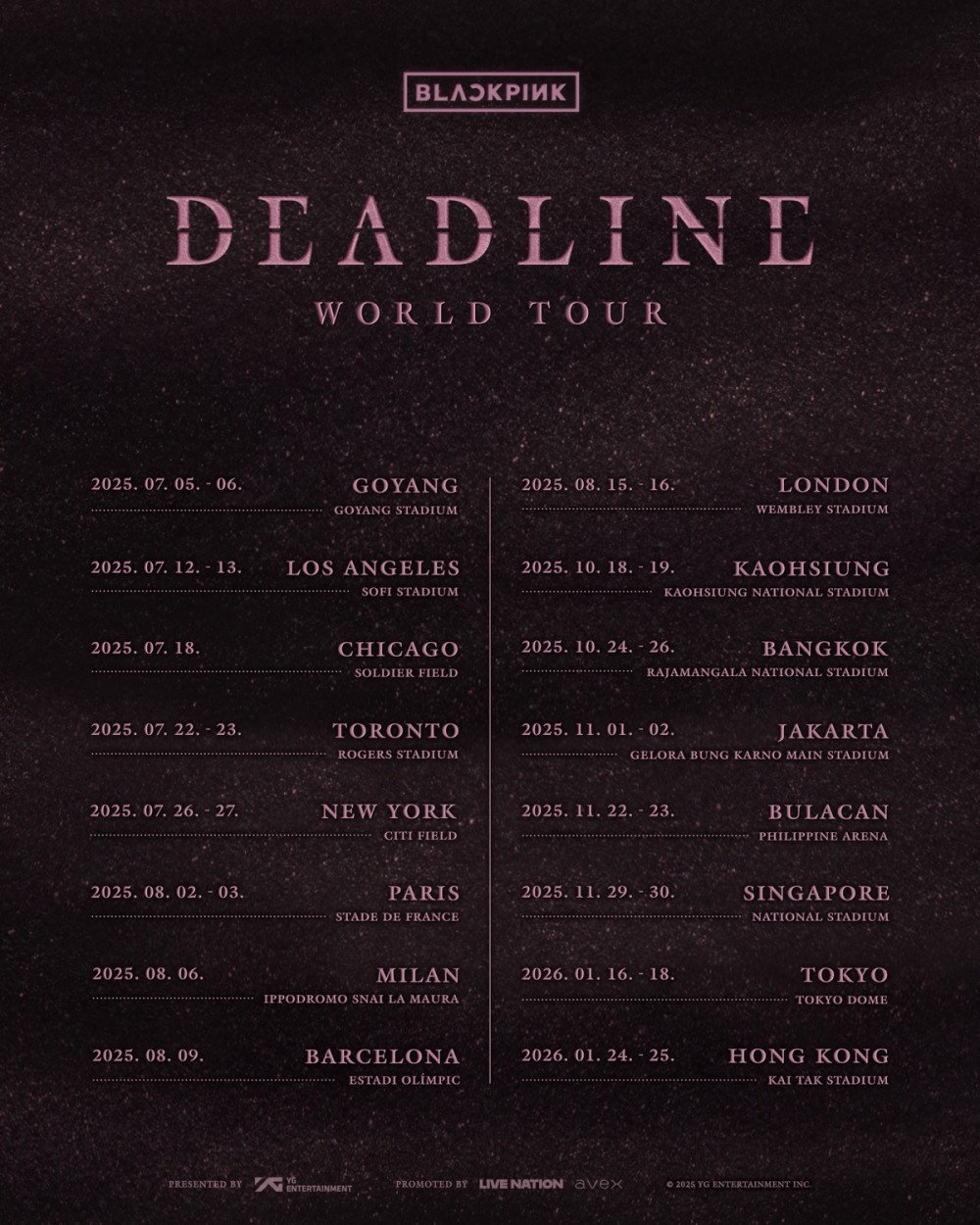 Blackpink Announces Asia Tour Dates for 'Deadline' World Tour