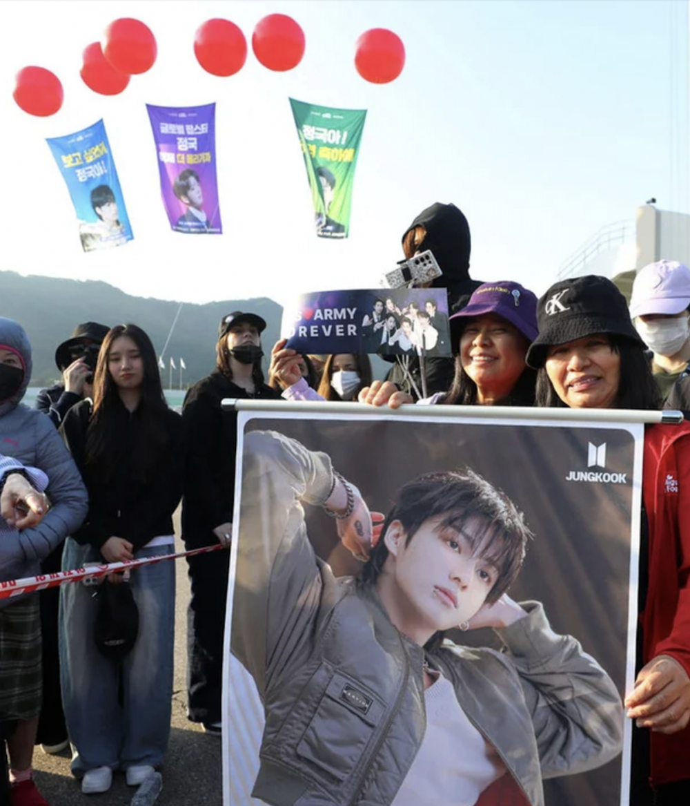 Celebratory messages at the stadium