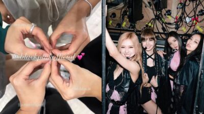 BLACKPINK forming a clover