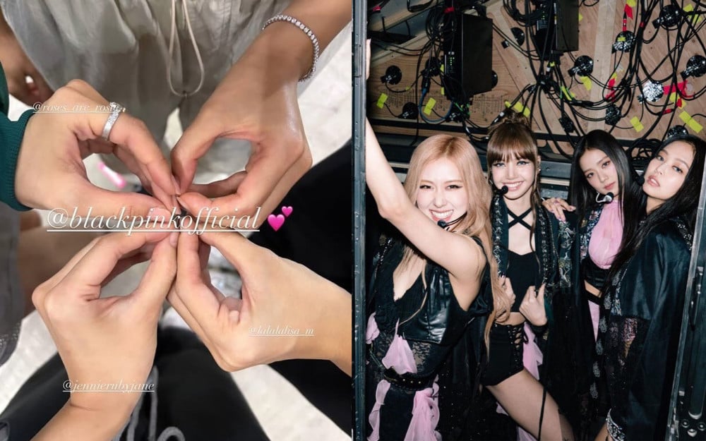 BLACKPINK forming a clover