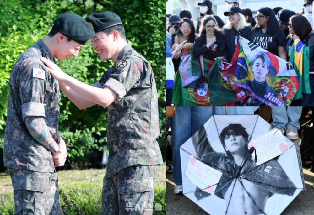 Jimin and Jungkook after their discharge