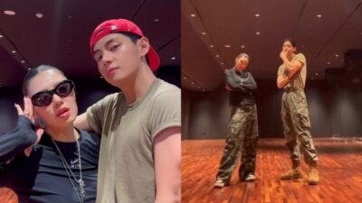 BTS’s V (Kim Taehyung) is fresh out of the barracks and back in the dance studio with Leejung Lee