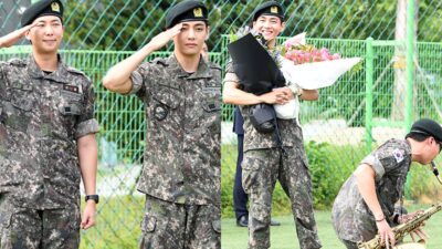 Take A First Look At BTS RM And V's Return To The Public Following Military Discharge