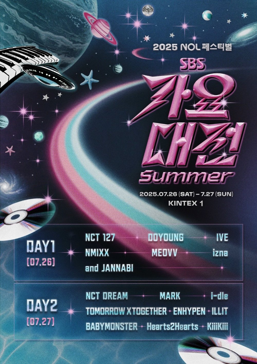 NCT 127, BABYMONSTER, MEOVV, izna, Hearts2Hearts, KiiiKiii & more to perform at '2025 SBS Gayo Daejeon Summer'