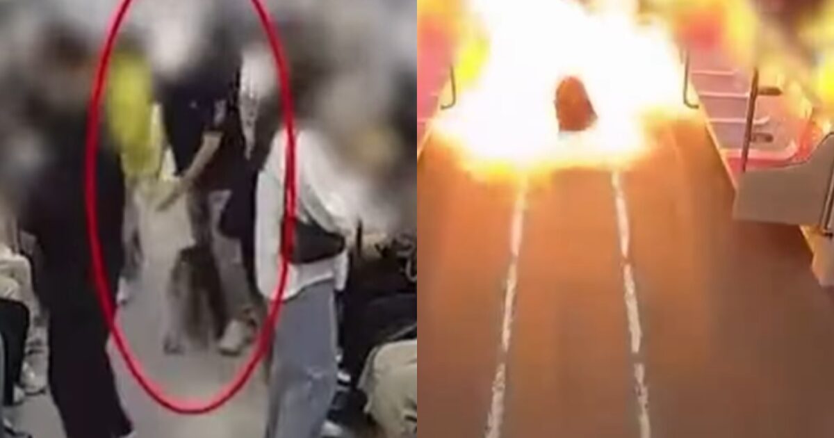 Chilling Footage Of Korean Man Setting Fire Inside Crowded Train Leaves Netizens Terrified