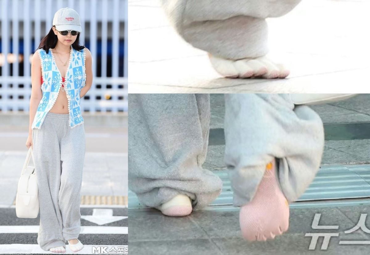 BLACKPINK's Jennie goes viral due to her strange choice of shoes at the airport