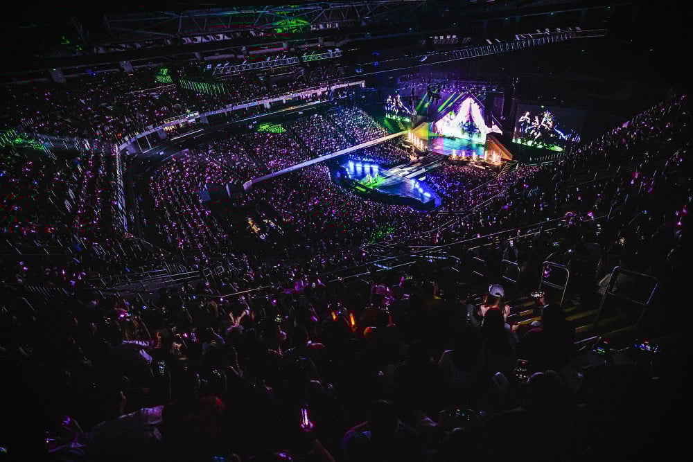 Stage performance with flames