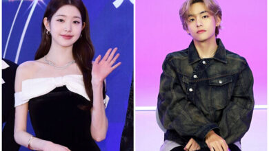 IVE’s Jang Wonyoung (left) and BTS’s V (right) | *Chosun Ilbo*