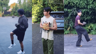 Kim Taehyung pitching at Dodger Stadium