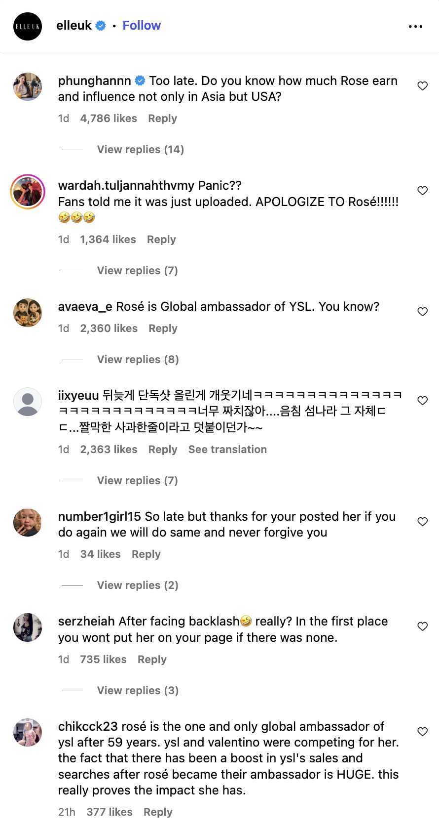 Comments on ELLE UK’s post