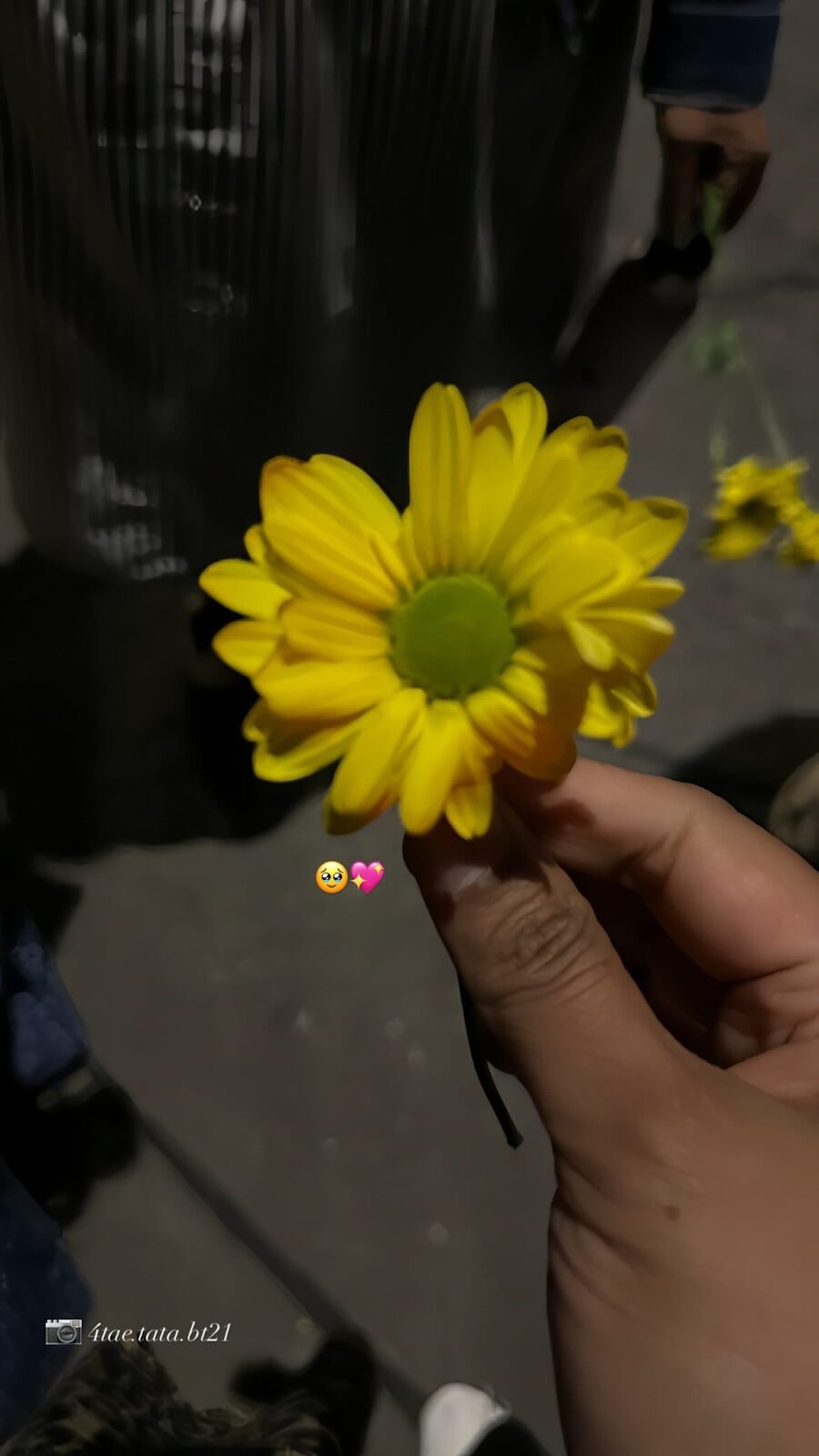 V interacting with fans