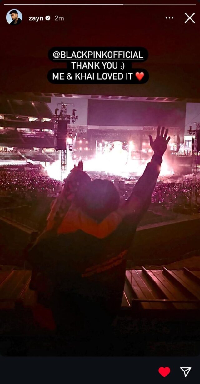Zayn and daughter Khai at BLACKPINK concert