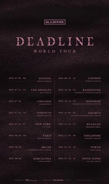 DEADLINE World Tour Dates | YG Entertainment