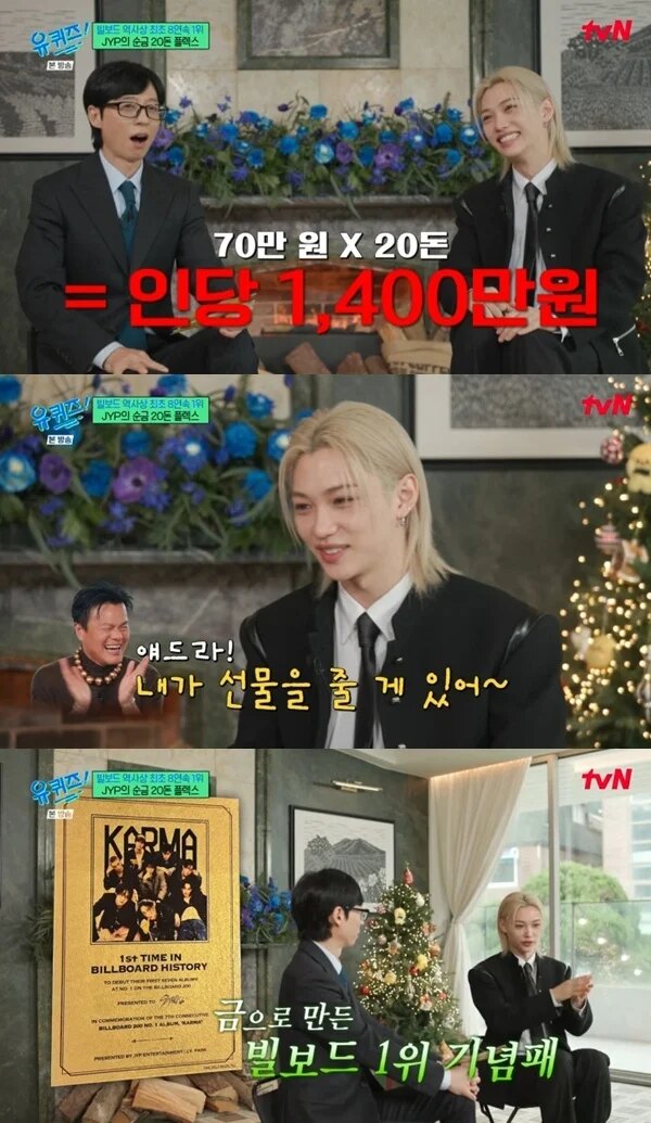 Felix showing gold plaque