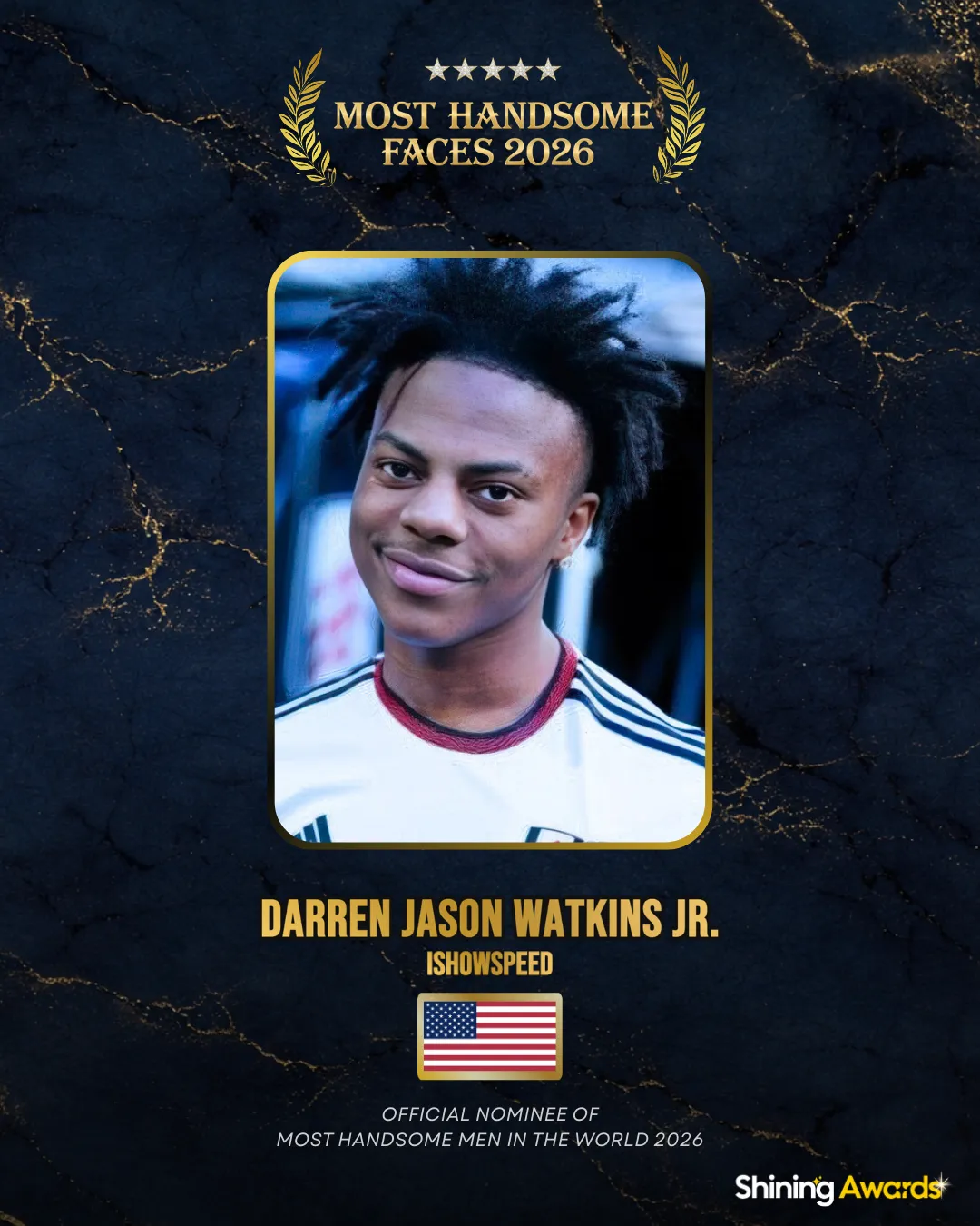 Darren Jason Watkins Jr. Most Handsome Men In The World 2026 iShowSpeed Most Handsome Men In The World 2026