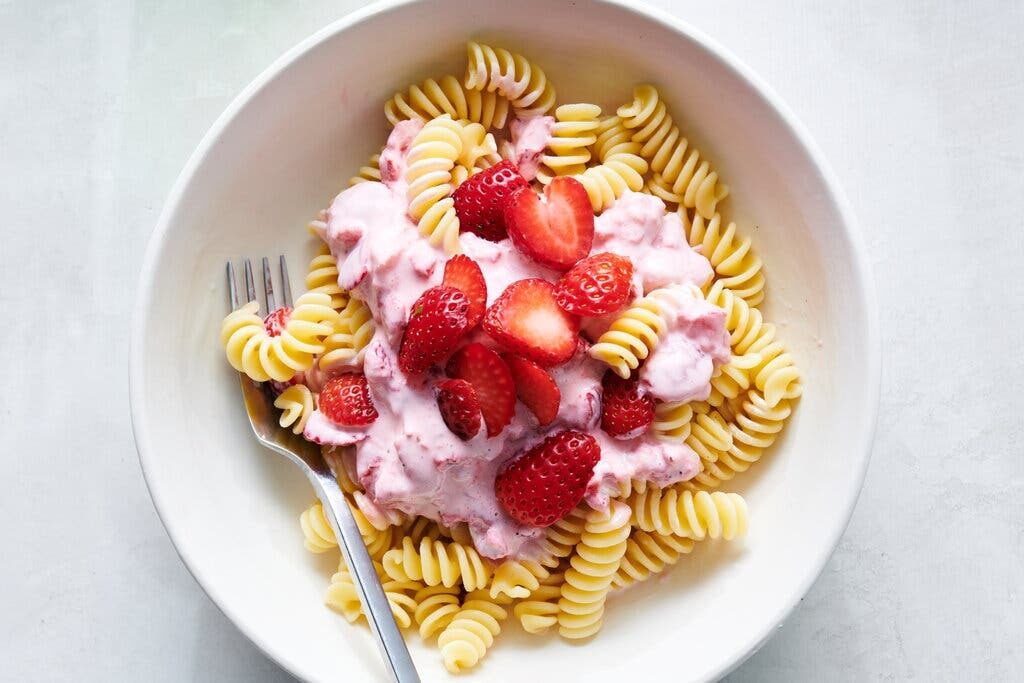 Polish strawberry pasta styled