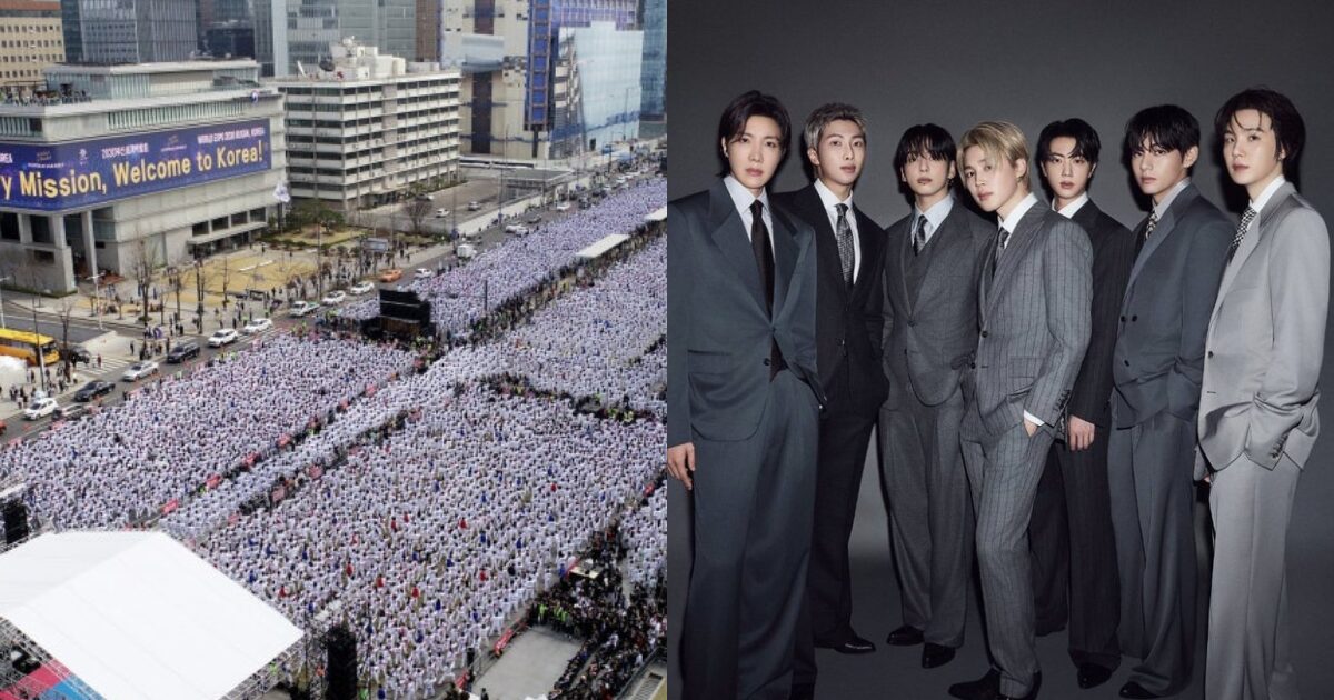 BTS's Gwanghwamun Performance Sparks "Over-Inflation" Backlash With Empty Seats